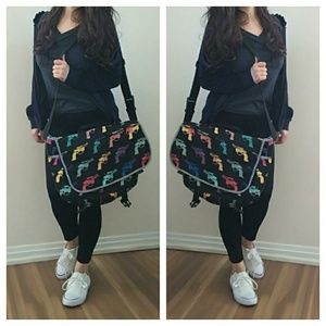 Andy Warhol Gun Print Messenger Bag Tote